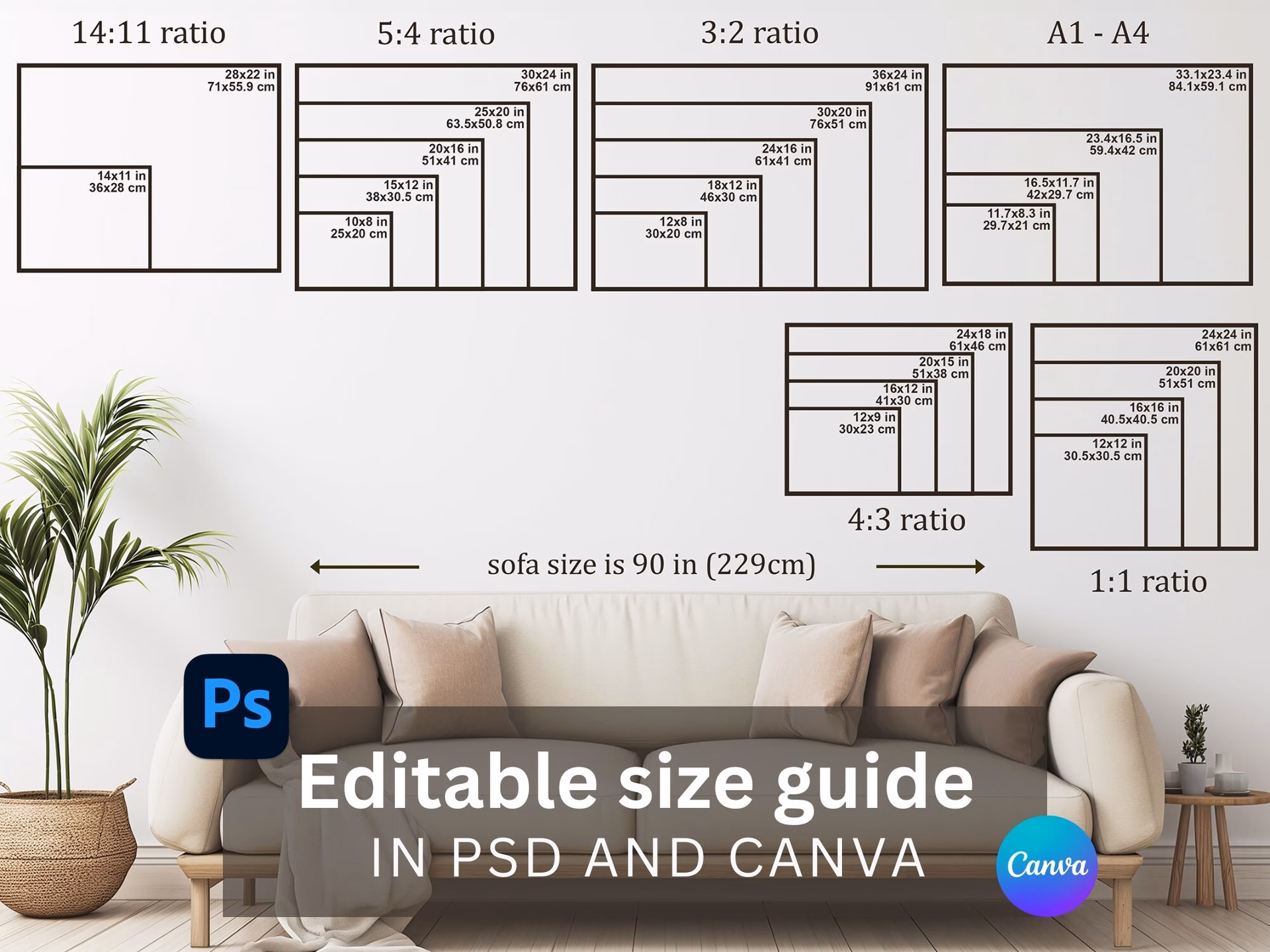 What is the size of 4R in Photoshop?