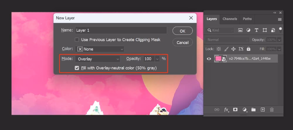 How to make a 50% gray layer in Photoshop?