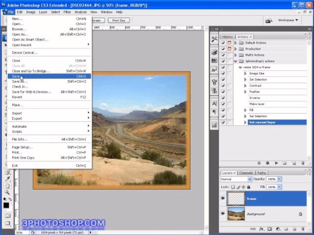 How to create an action in Photoshop CS3?