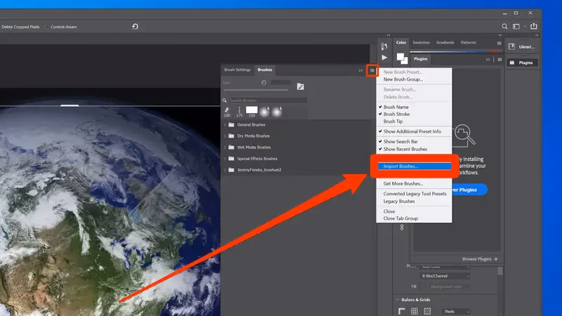 How do I add new brushes to Photoshop?