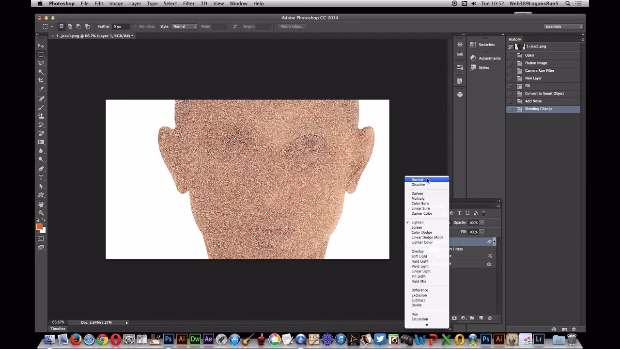 How do you add ISO noise in Photoshop?