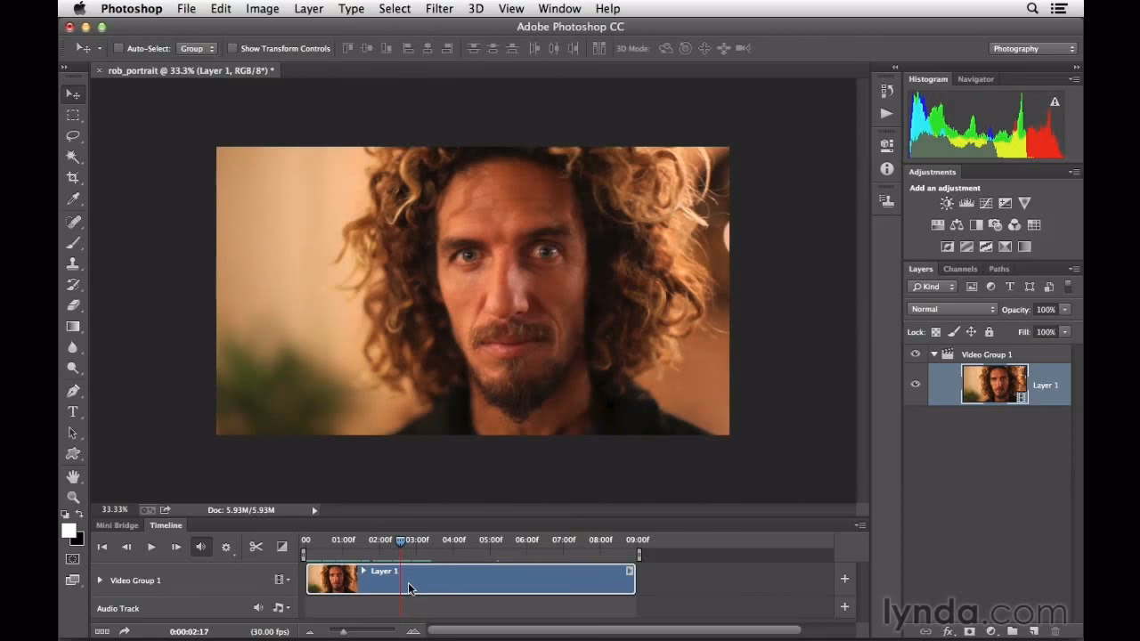 How do I add text to a Photoshop video?