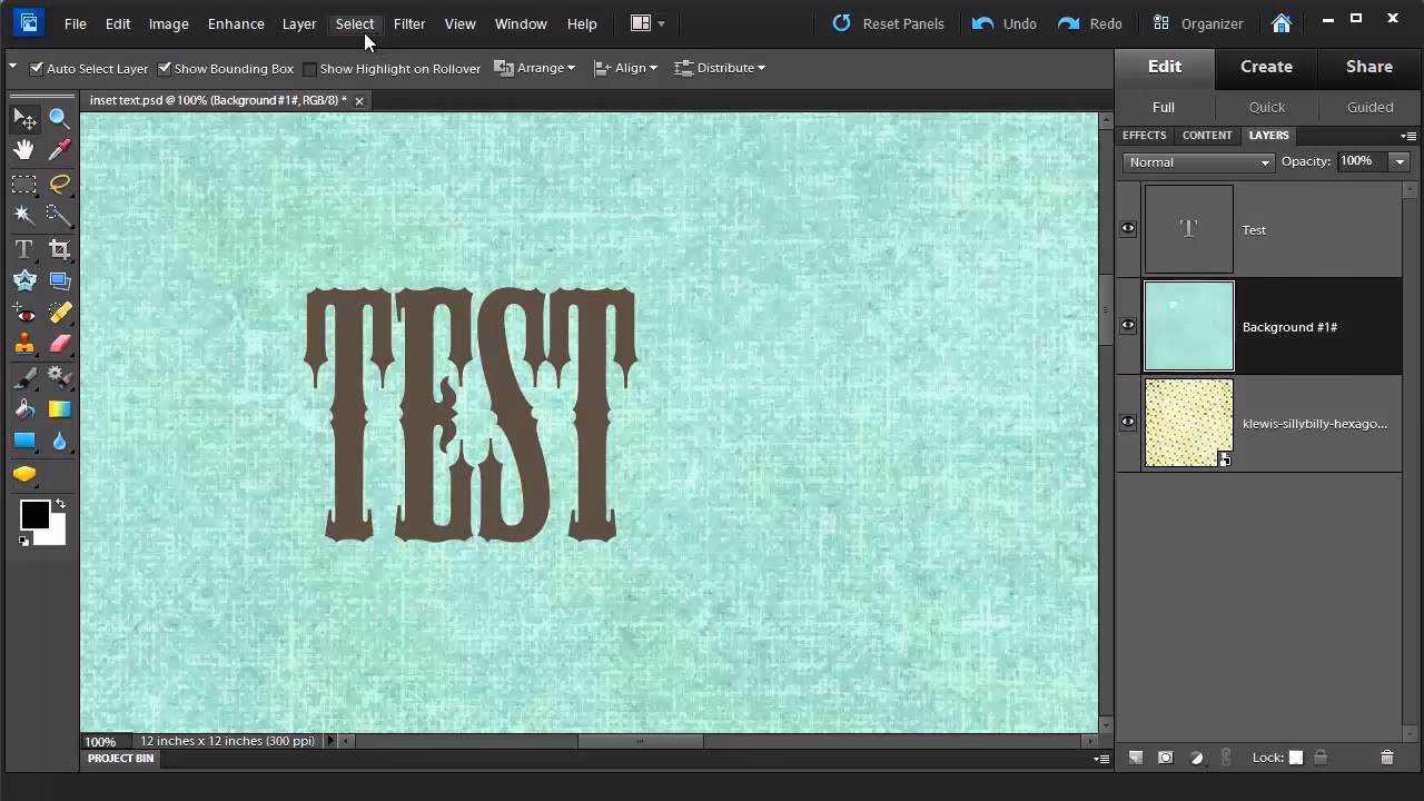 How do I fill text with an image in Photoshop Elements?
