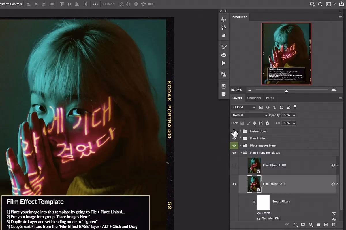 How to make a film in Photoshop?