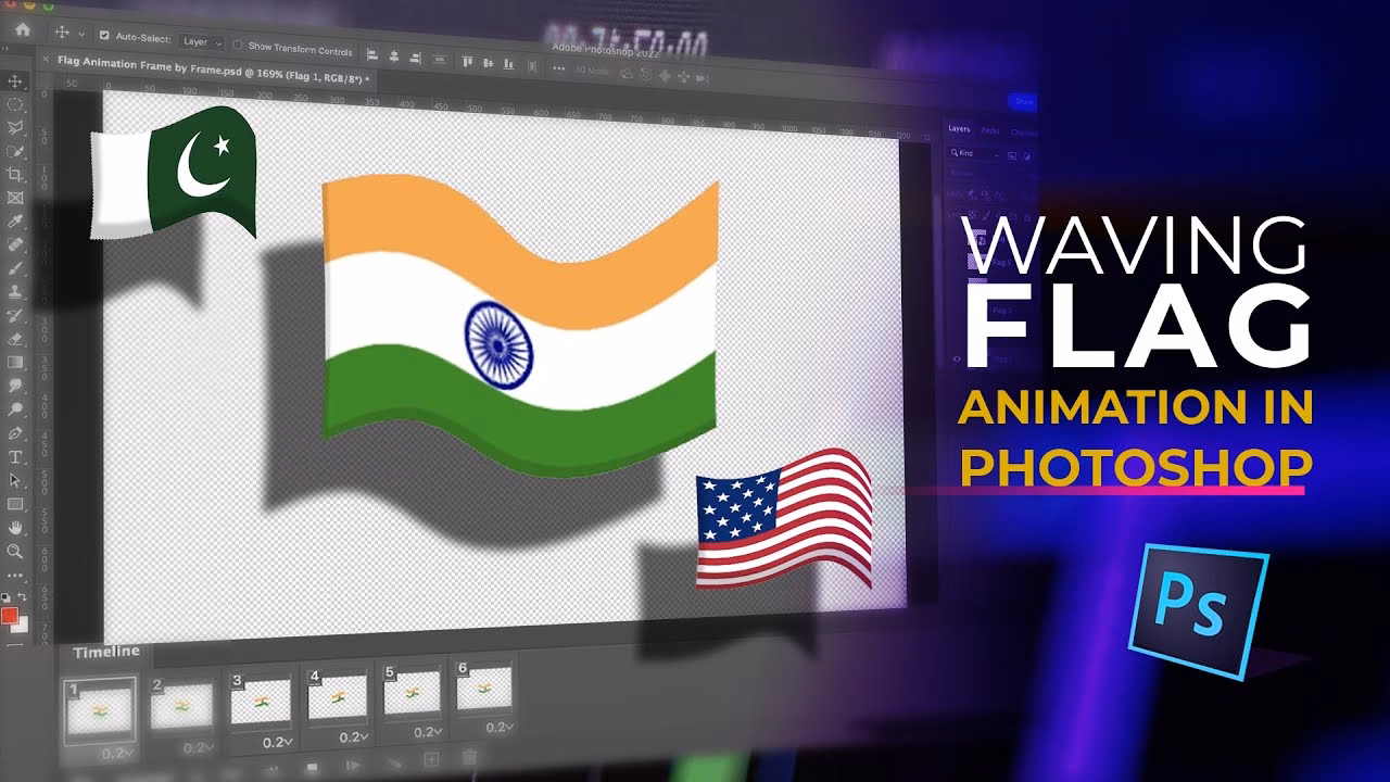 Comment faire une animation de drapeau flottant dans Photoshop ?