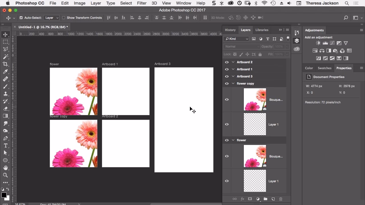 How do you copy layers to another artboard in Photoshop?