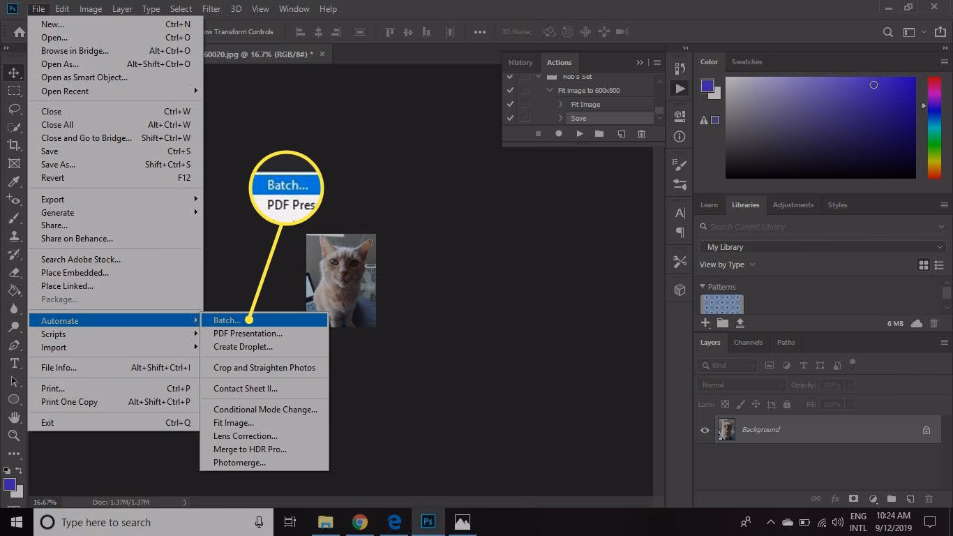 Can you batch watermark in Photoshop?