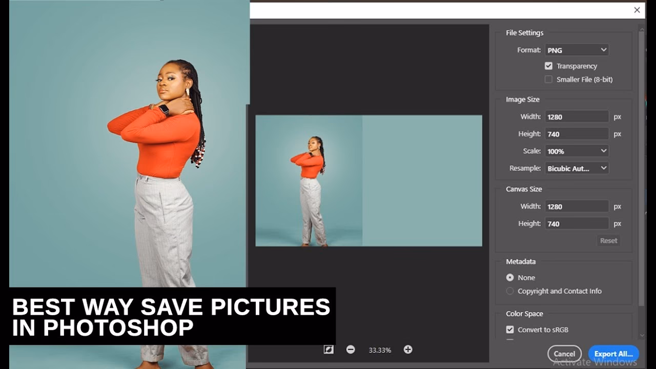 How to save the best quality image in Photoshop?