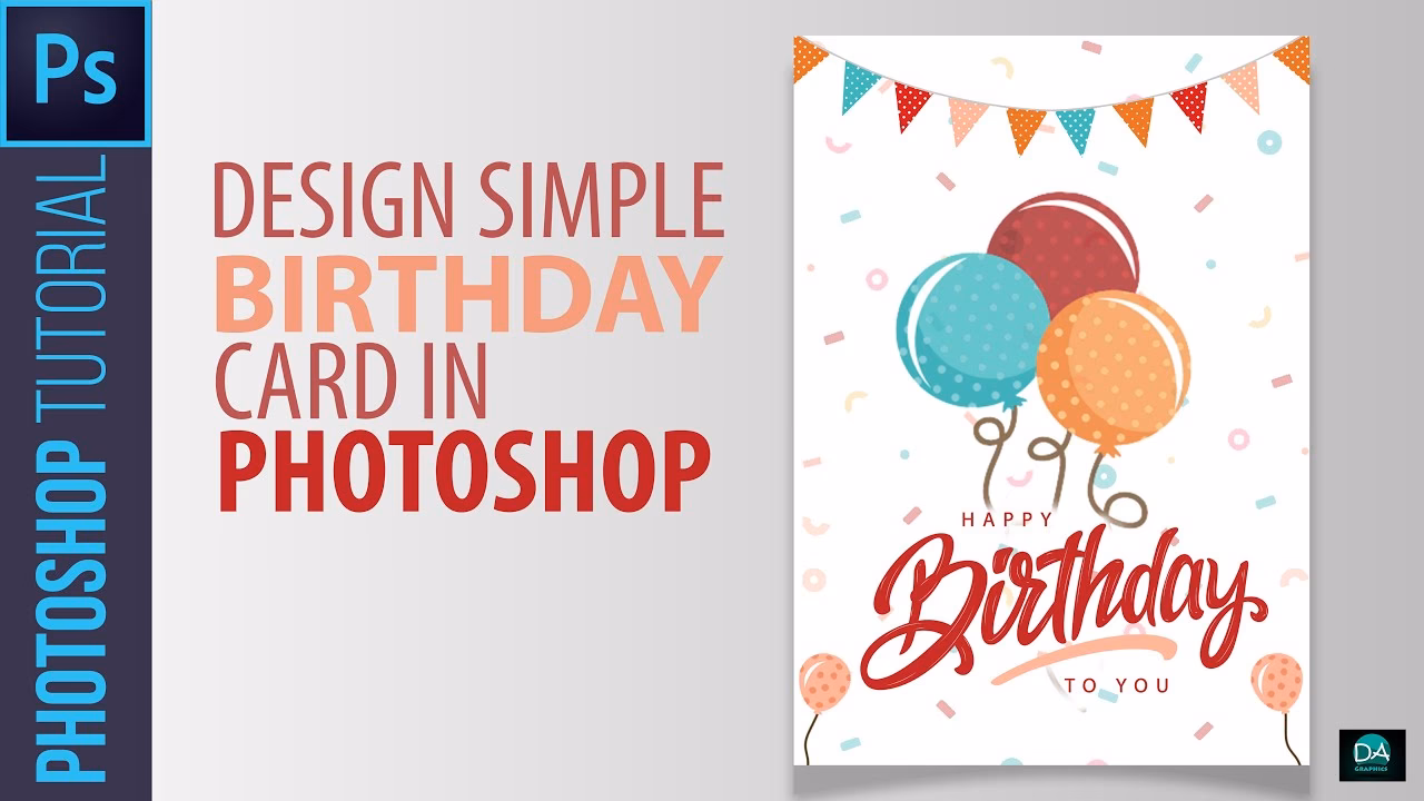 What size is a birthday card in Photoshop?