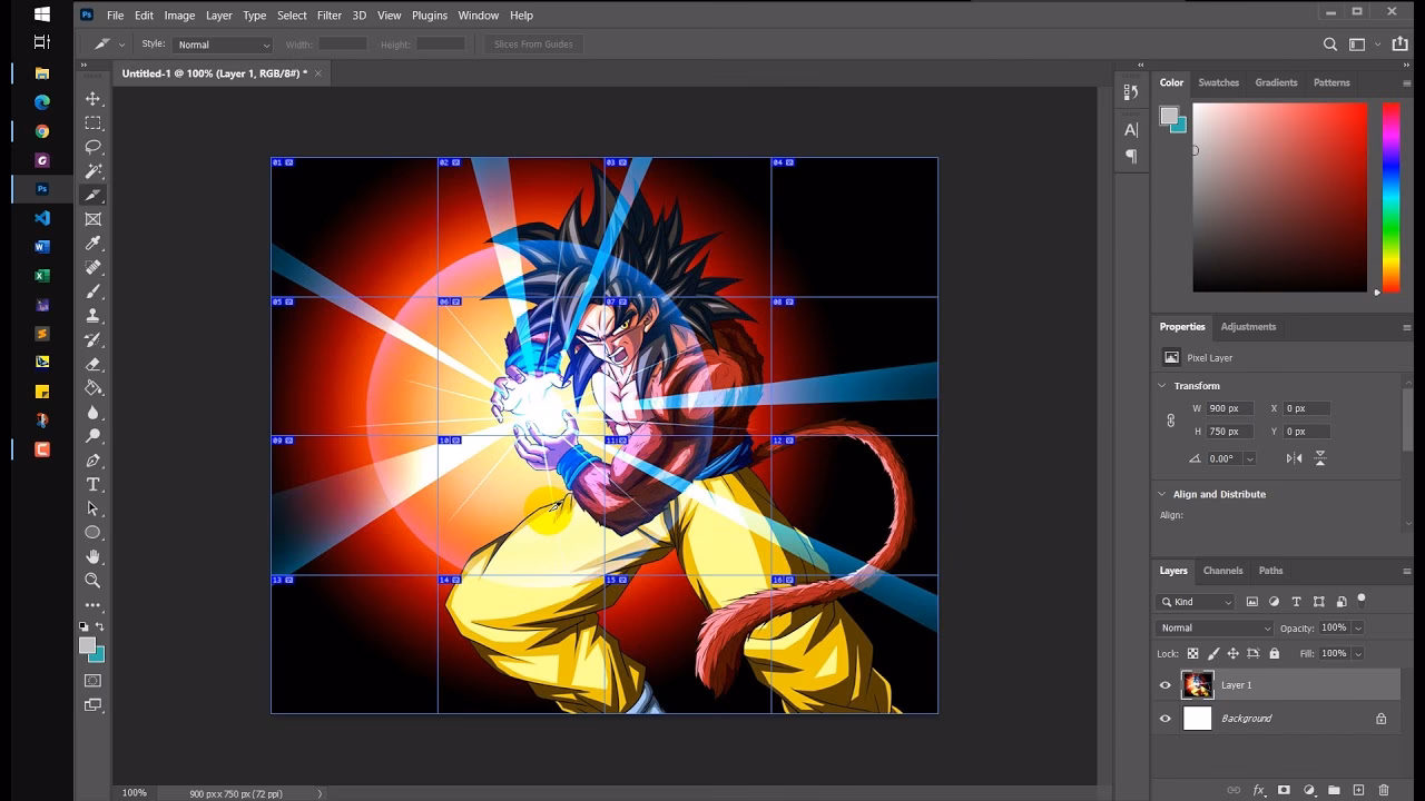 How do I dissect an image in Photoshop?