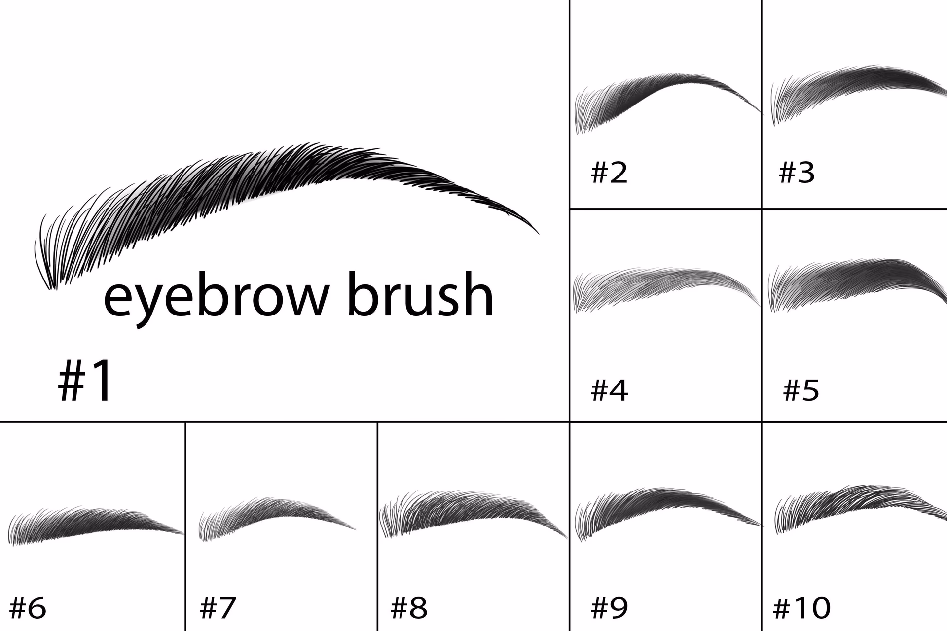Which brush is used for eyebrows?