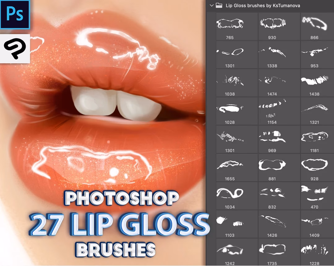 Which brush is used for lips?