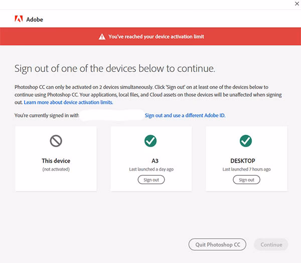 How do I stop Adobe from asking me to sign in?
