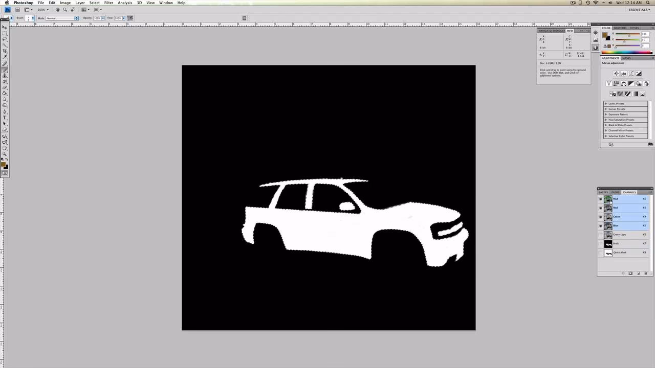 How do you make a car black in Photoshop?