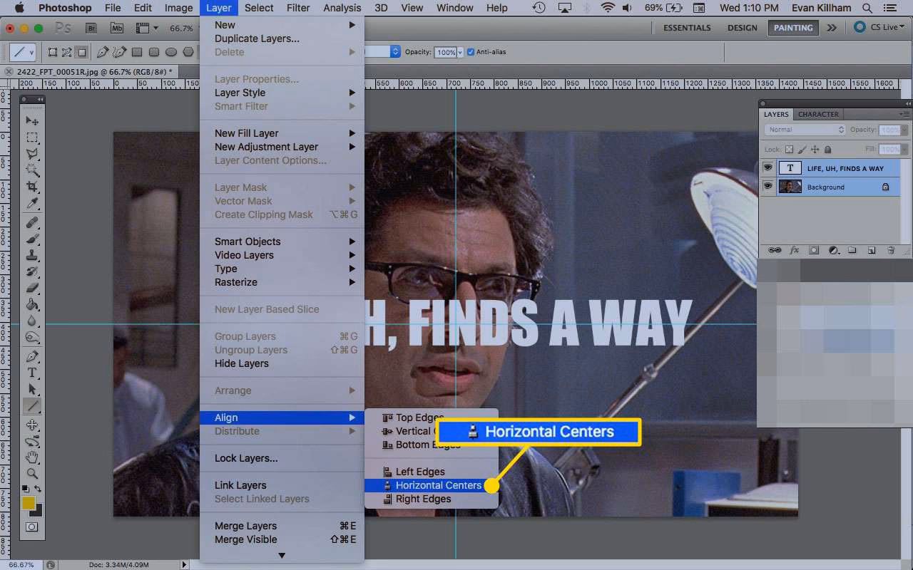 Pourquoi mon image n’est-elle pas centrée dans Photoshop  ?