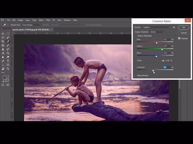 What is channel mixer in Photoshop?