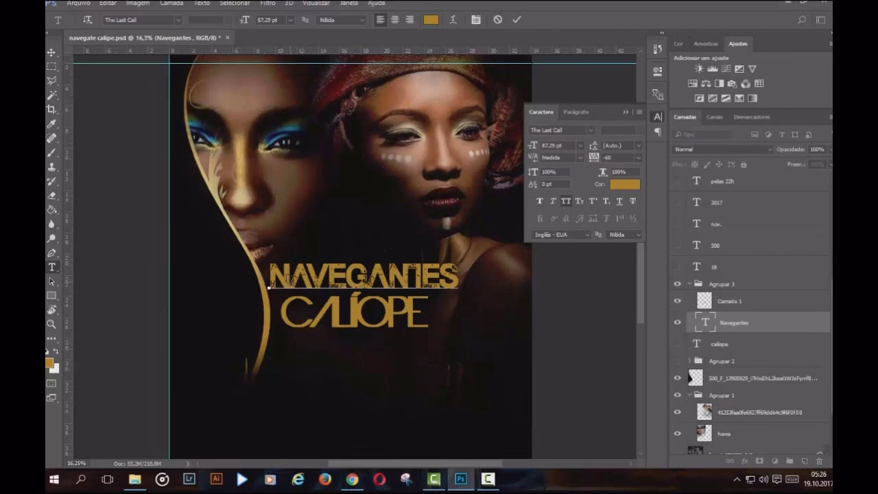 Qual o tamanho de um panfleto no Photoshop?