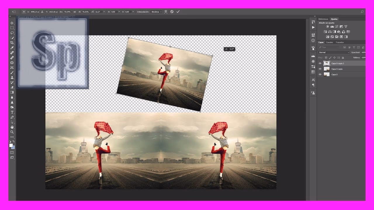¿Cómo rotar una flecha en Photoshop?
