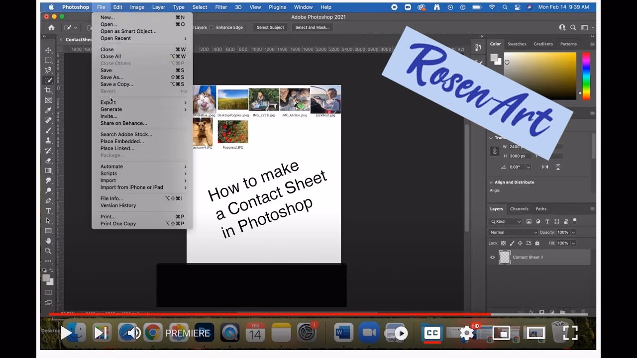 How do I make a contact sheet from bridge in Photoshop?