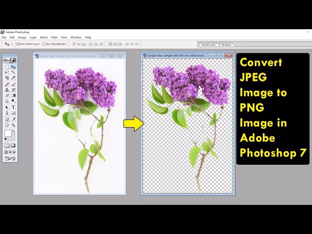 How to convert JPEG to PNG in Photoshop?