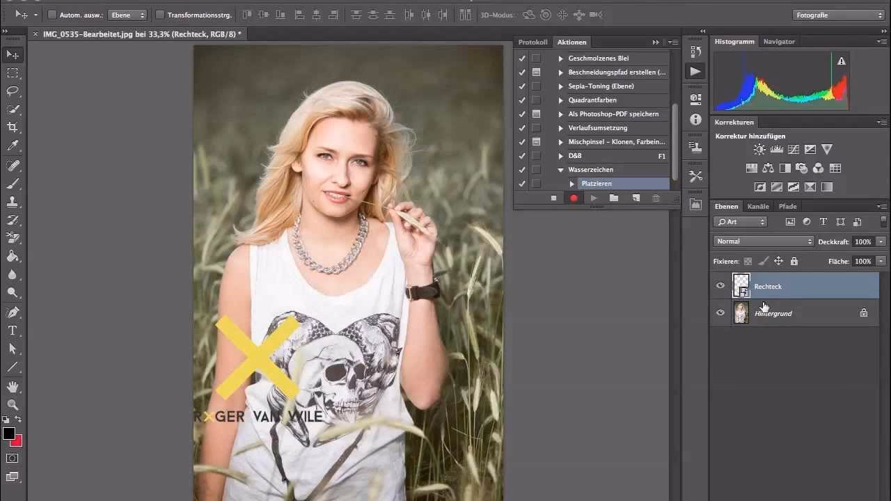Wie füge ich in Adobe Photoshop ein Symbol ein?