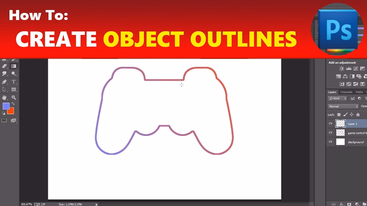 How do I turn a picture into an outline in Photoshop?