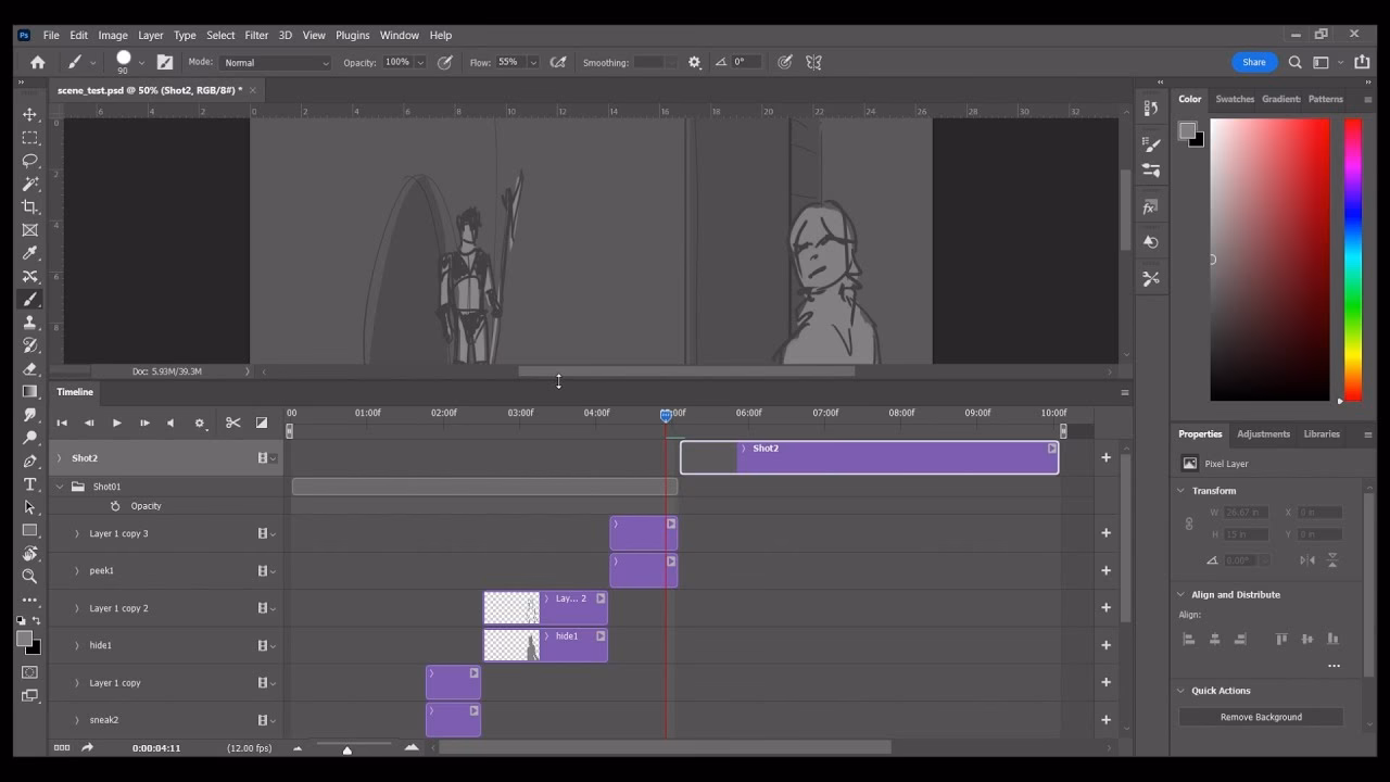 How do you set the timeline frame rate in Photoshop?