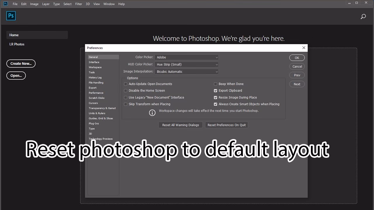 How do you revert to original Photoshop?
