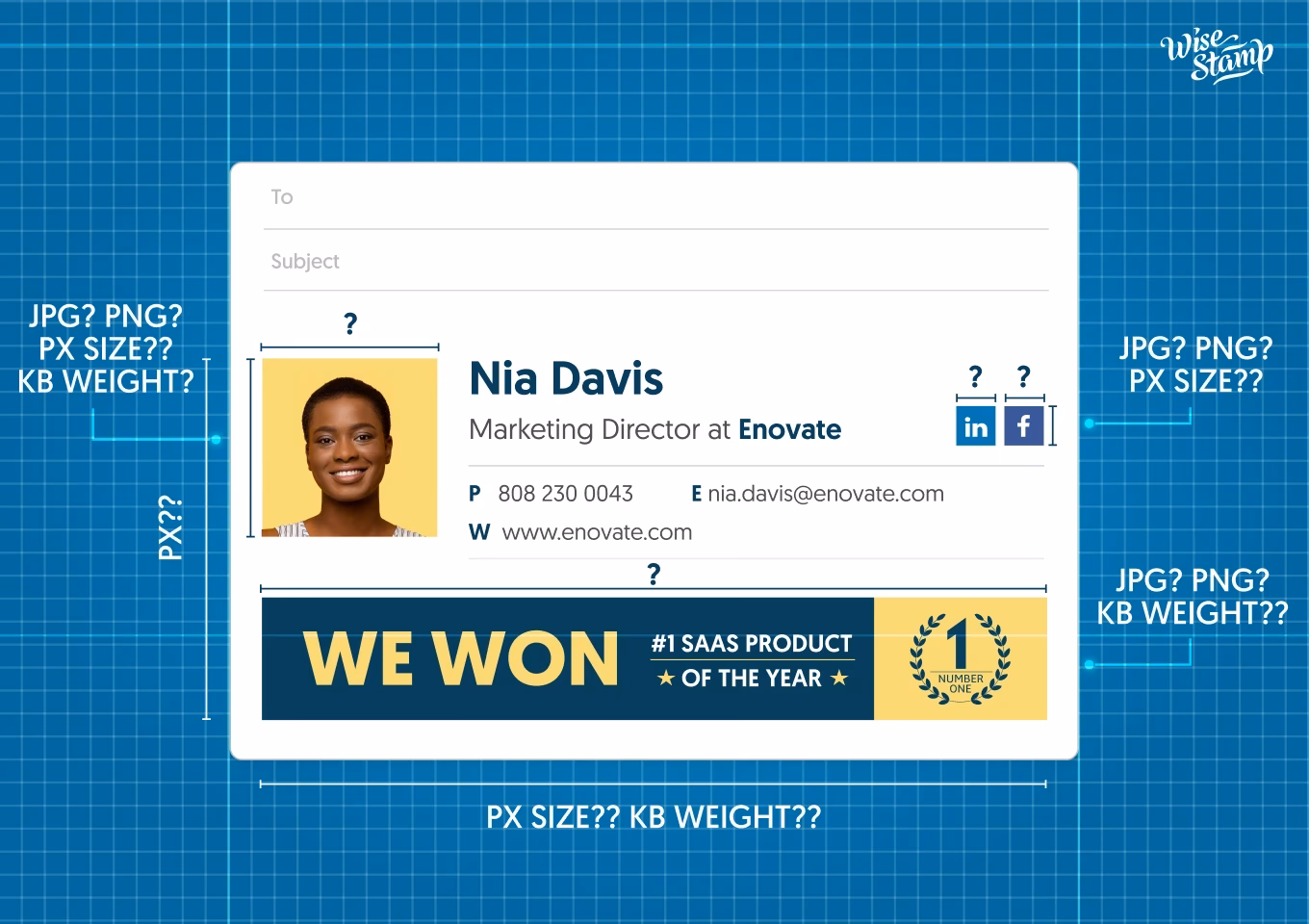 What size should email digital signature be?