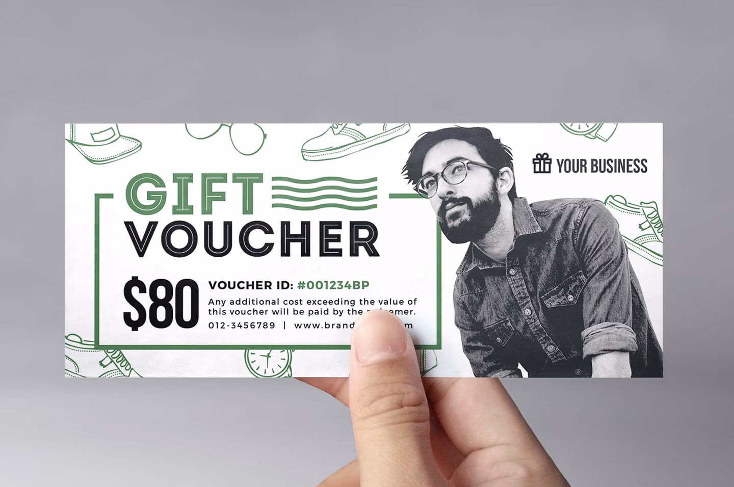 What is the size of a gift card template?