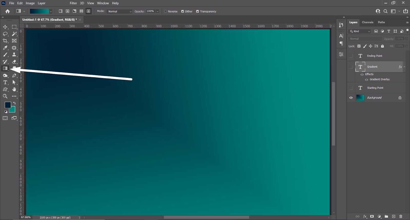 What is gradient effect in Photoshop?