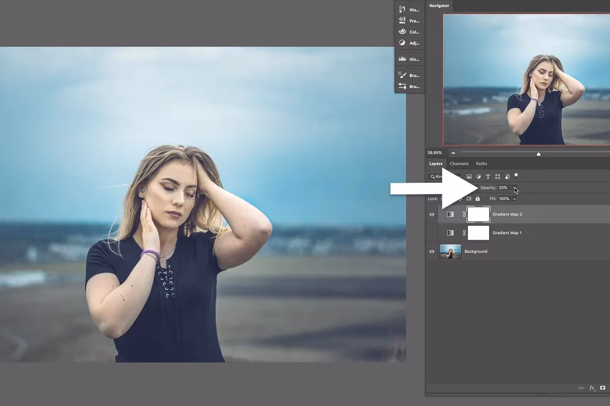 How do you do a gradient map in Photoshop?