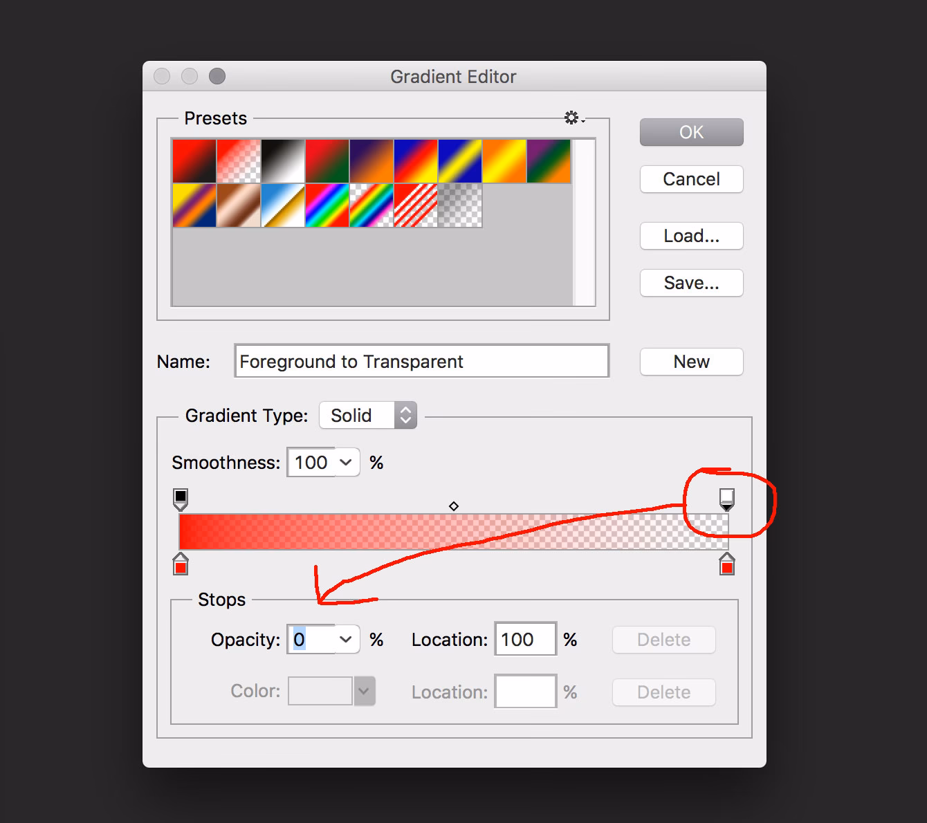 How to make gradient transparent in Photoshop?
