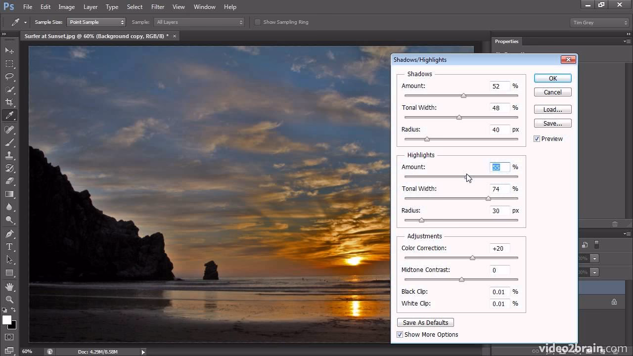 What is the difference between highlights and shadows?