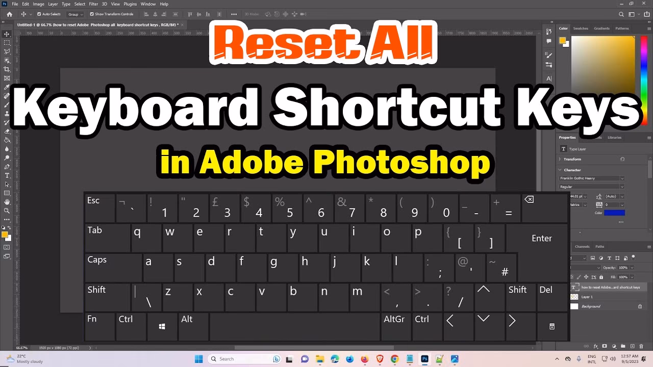 How to fix shortcut keys in Photoshop?