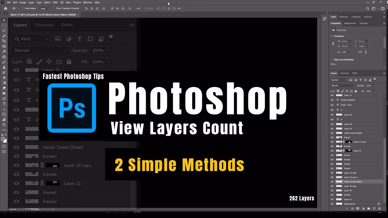 What is the number of layers in Photoshop?