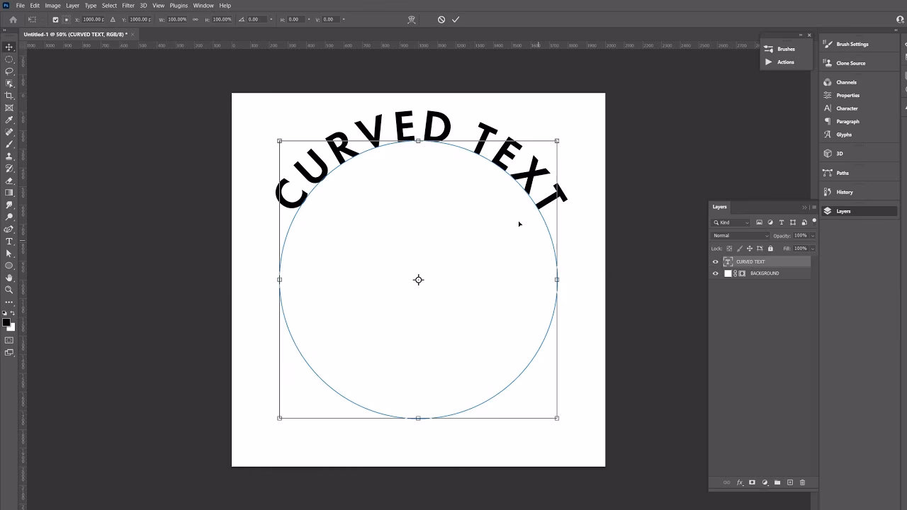 How do I angle text in Photoshop?