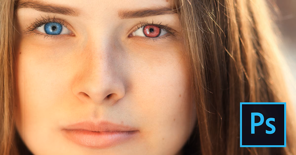 Which tool is typically used for beauty retouching to change eye color in Photoshop?