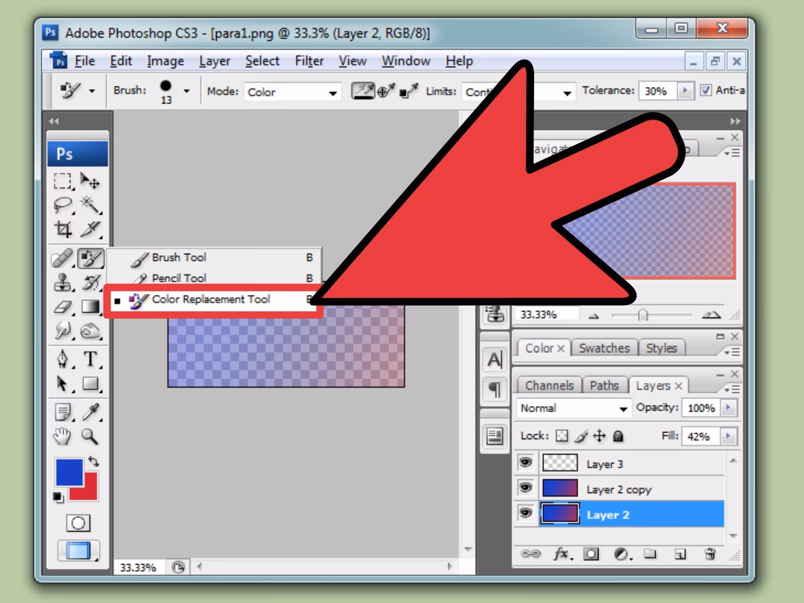 How to tone down red in Photoshop?