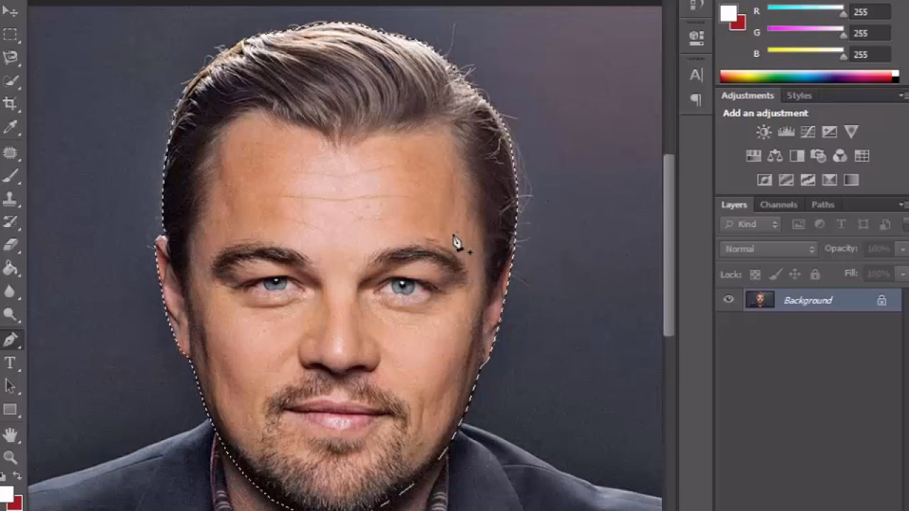 How do I crop and replace a face in Photoshop?