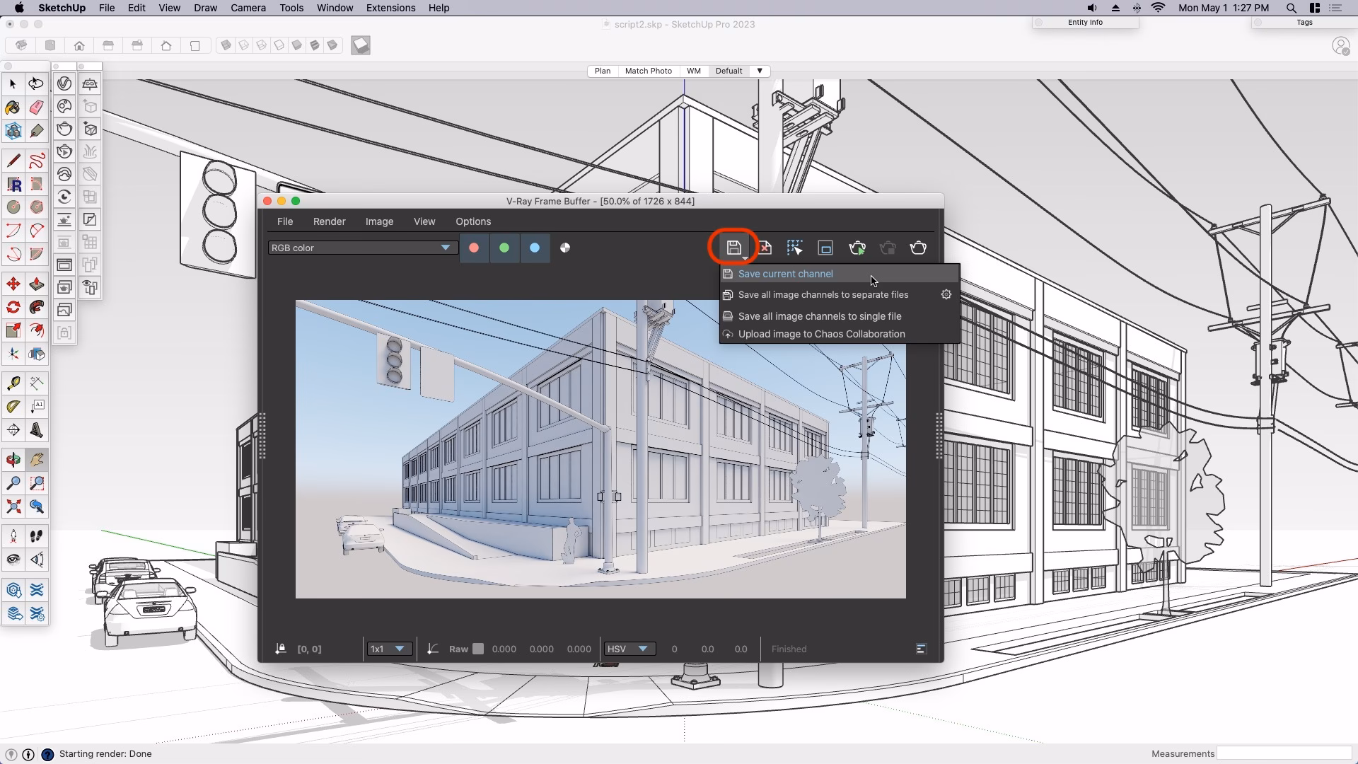 How to render from SketchUp to Photoshop?
