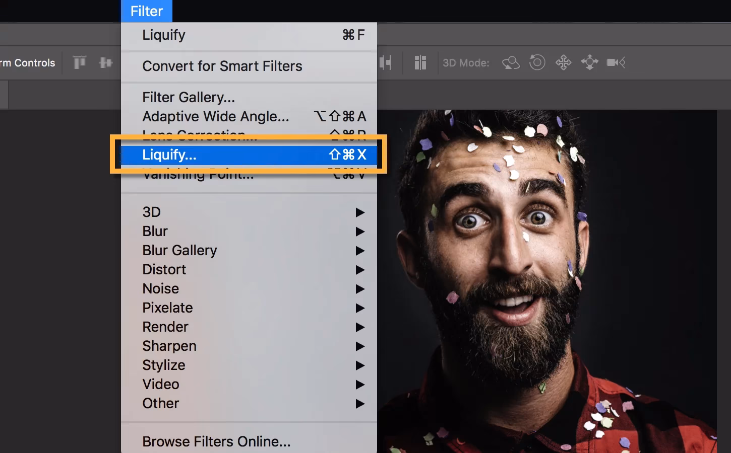 Which app has the liquify tool?