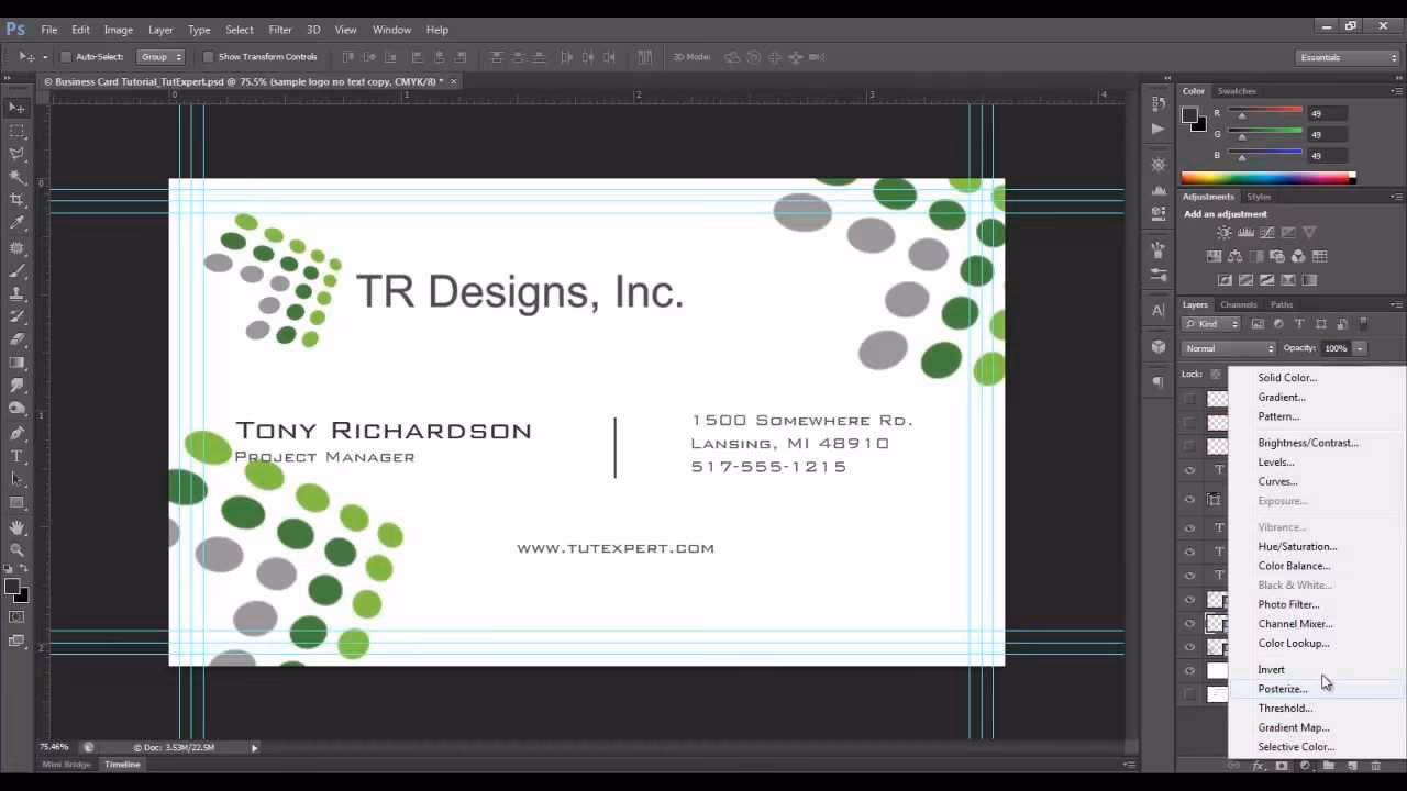 Can I create business cards in Photoshop?