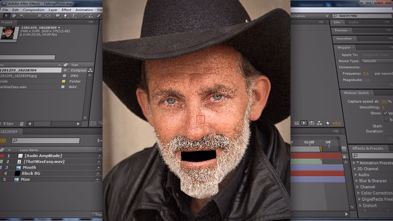 How do I put a talking mouth on a picture?