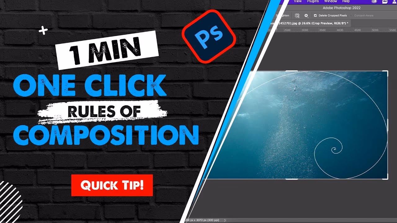 How to show 1/3 grid in Photoshop?