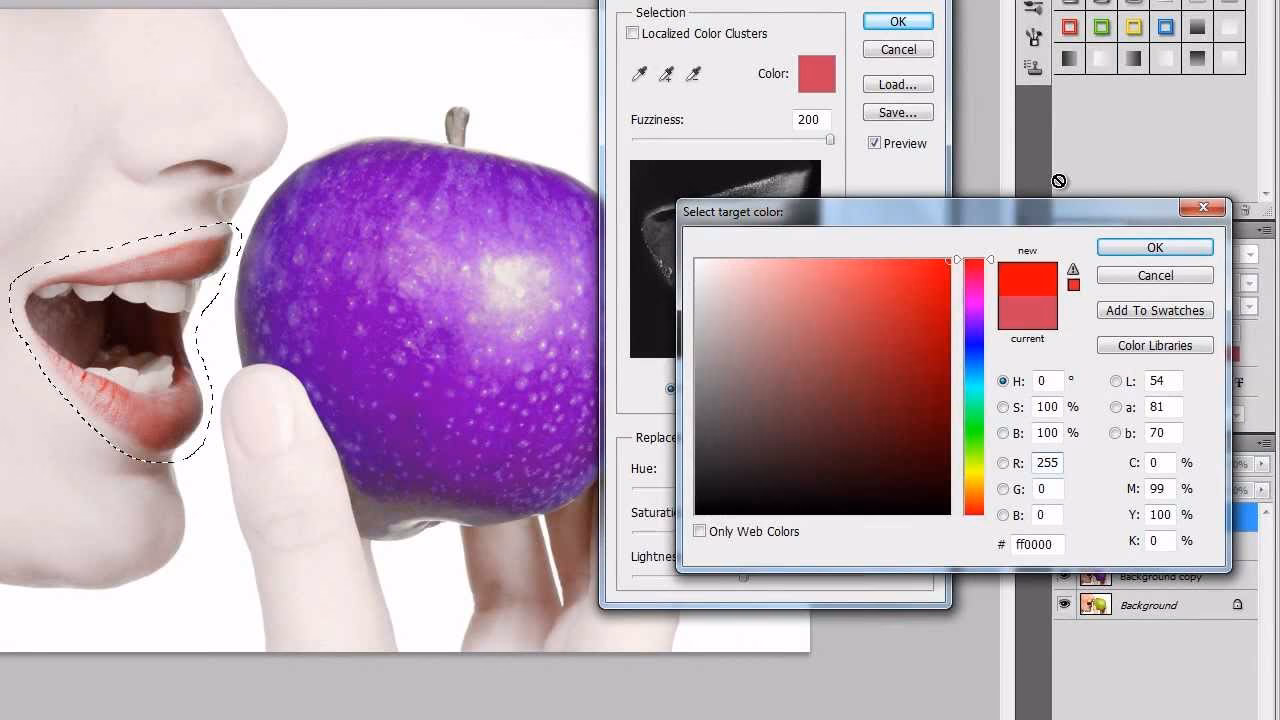 How do I match a color from one image to another in Photoshop?