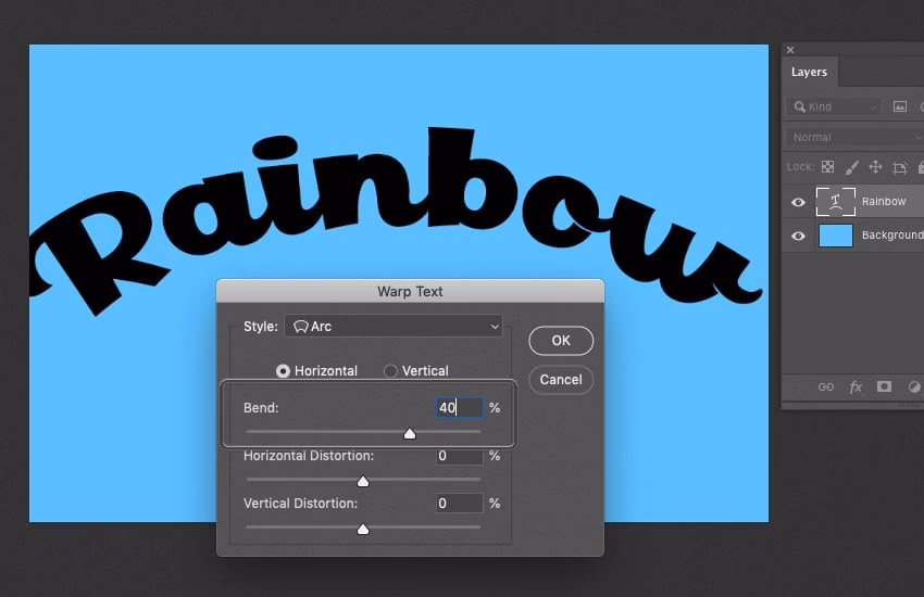 How to have rainbow text in Photoshop?