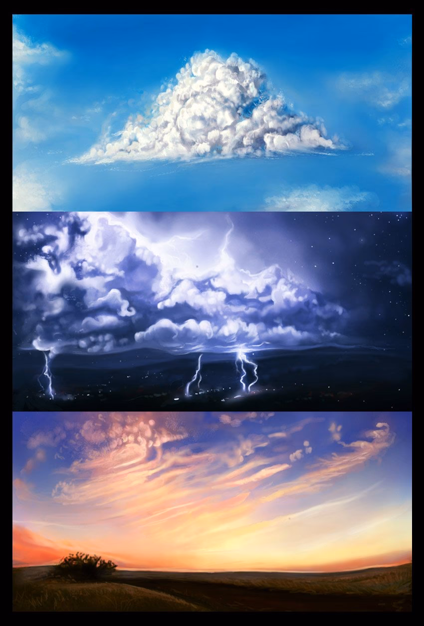 How to paint dynamic clouds?