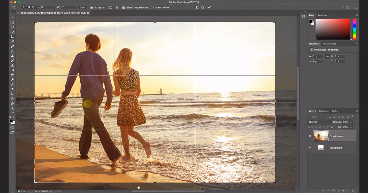 How do I remove a cropped out part of an image?