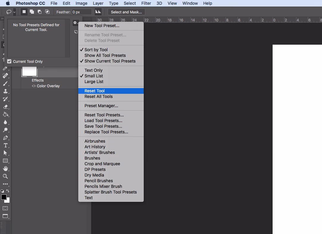 How to undo a Lasso tool?